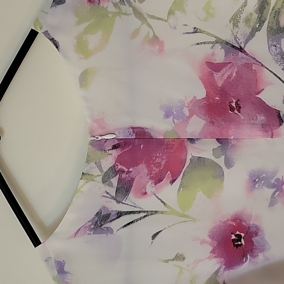 ROSE & OLIVE Fairycore Pink Floral Chiffon Sleeveless Layered Blouse - Picture 6 of 10